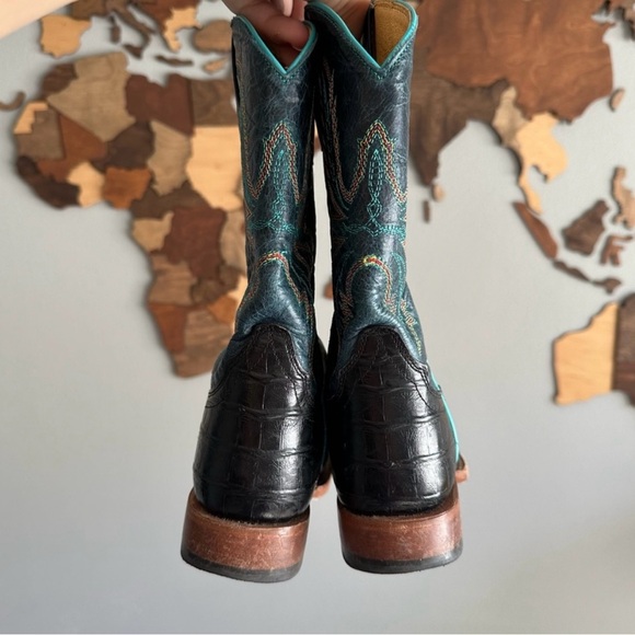 Macie Bean Caiman Reptile Print “Bite in Shining Armor” Cowgirl Boots Size 13 - Picture 2 of 10